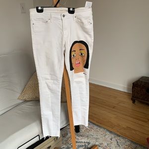 Haind painted jeans